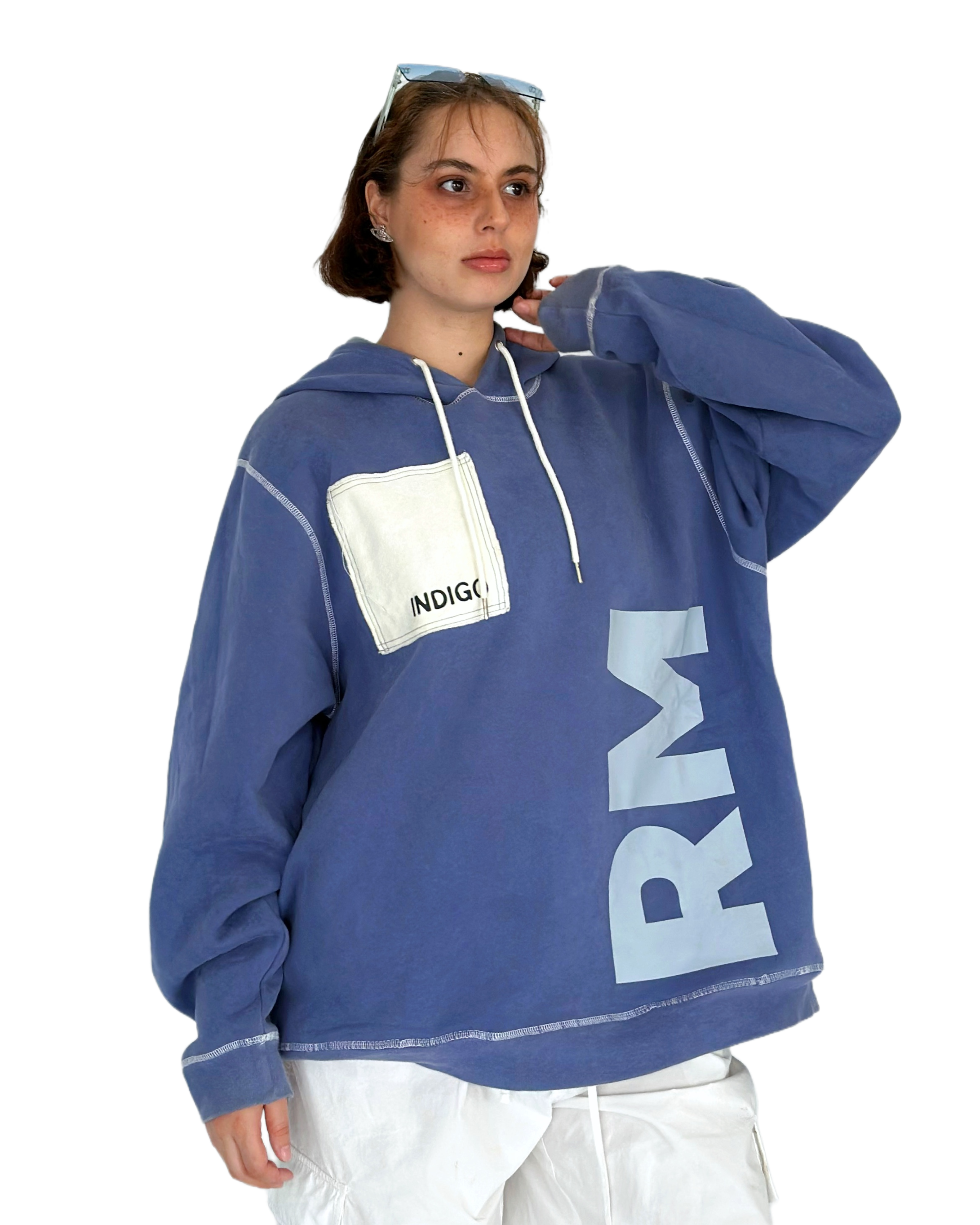 indigo hoodie