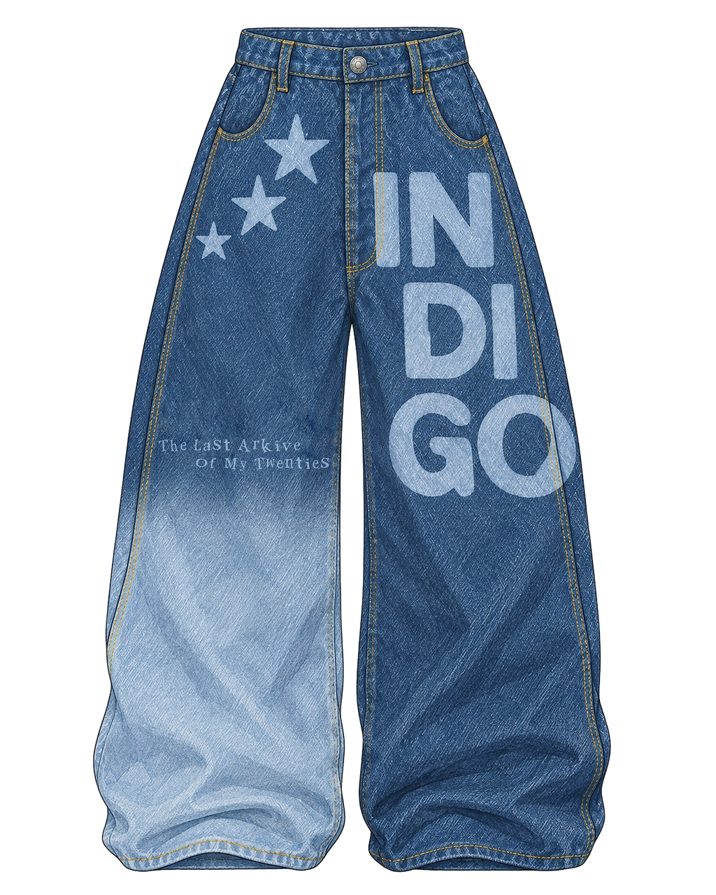 indigo baggy denim