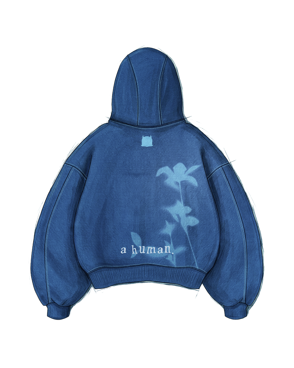 indigo hoodie