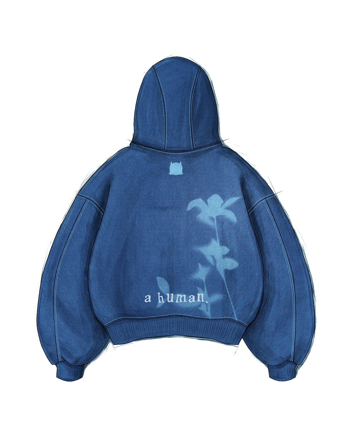 indigo hoodie