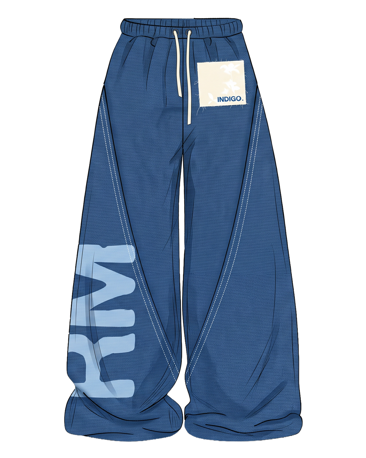 indigo flare sweats